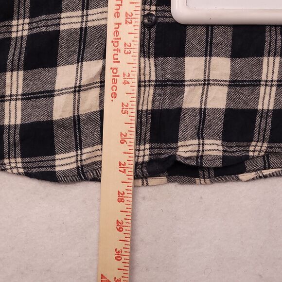 Sonoma Tartan Flannel Casual Button Up Shirt Mens Size Small S Black White - Picture 7 of 10
